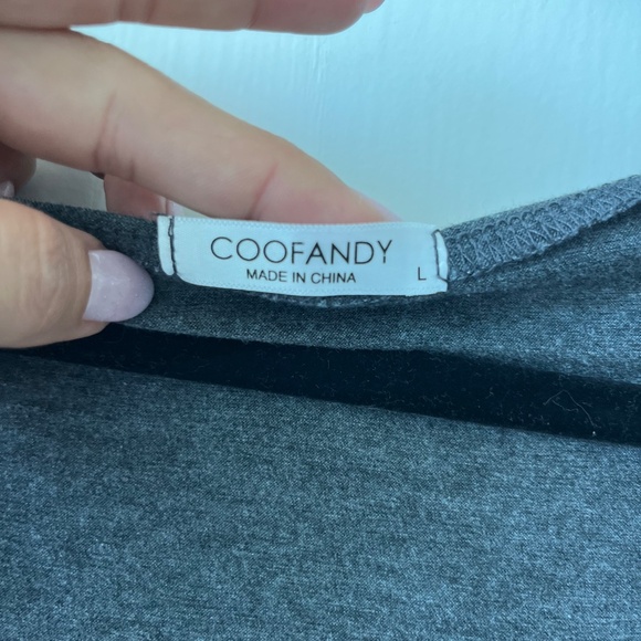 Long Hooded Drape Cardigan by Coofandy – Soft Stretch Knit in Charcoal Gray - Picture 5 of 9